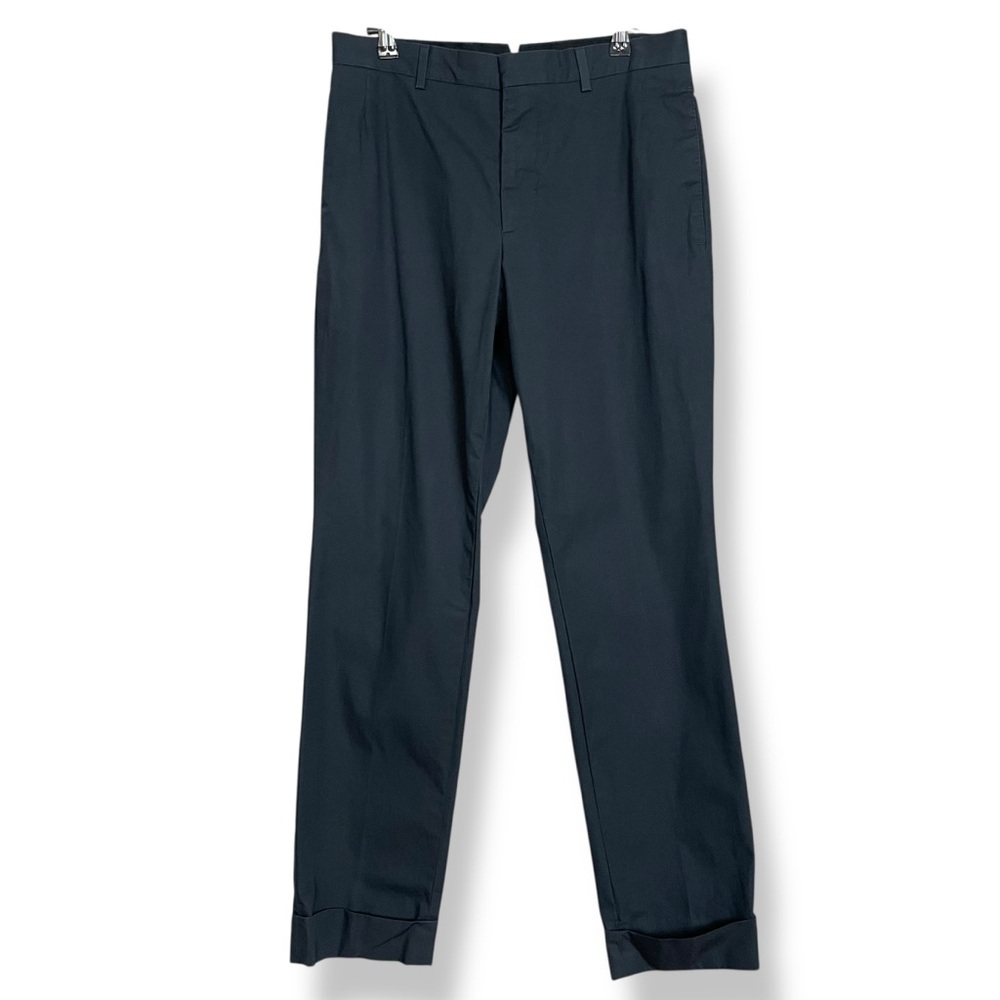 Club Monaco Dress Pants Men Size 30 Cotton Cuffed Hem Black Slacks Trousers